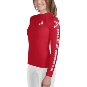 Athletic Apparatus Red White logo Youth Rash Guard