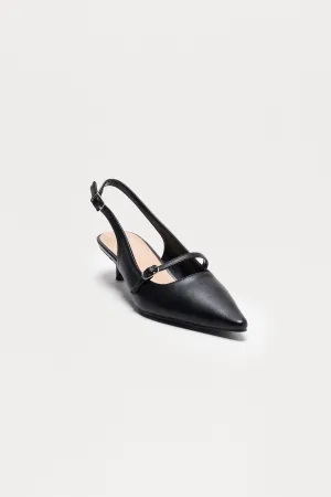 Aura Kitten Heel Pumps - Black