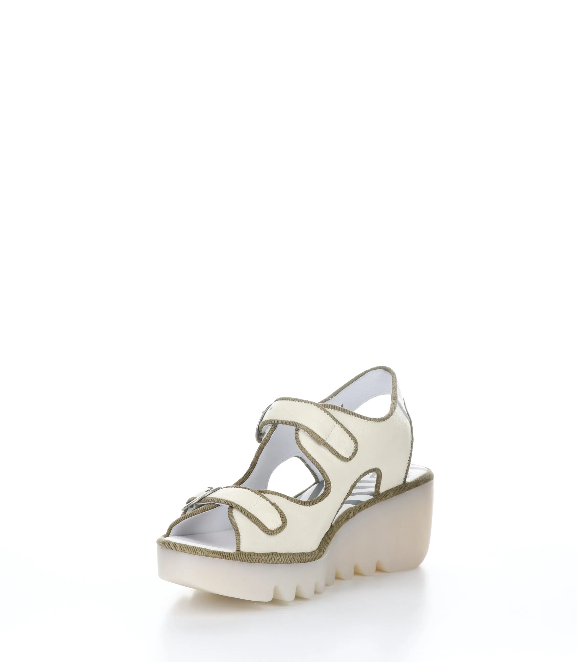 BARA355FLY OFF WHITE Wedge Sandals|BARA355FLY Chaussures �� Bout Rond in Blanc