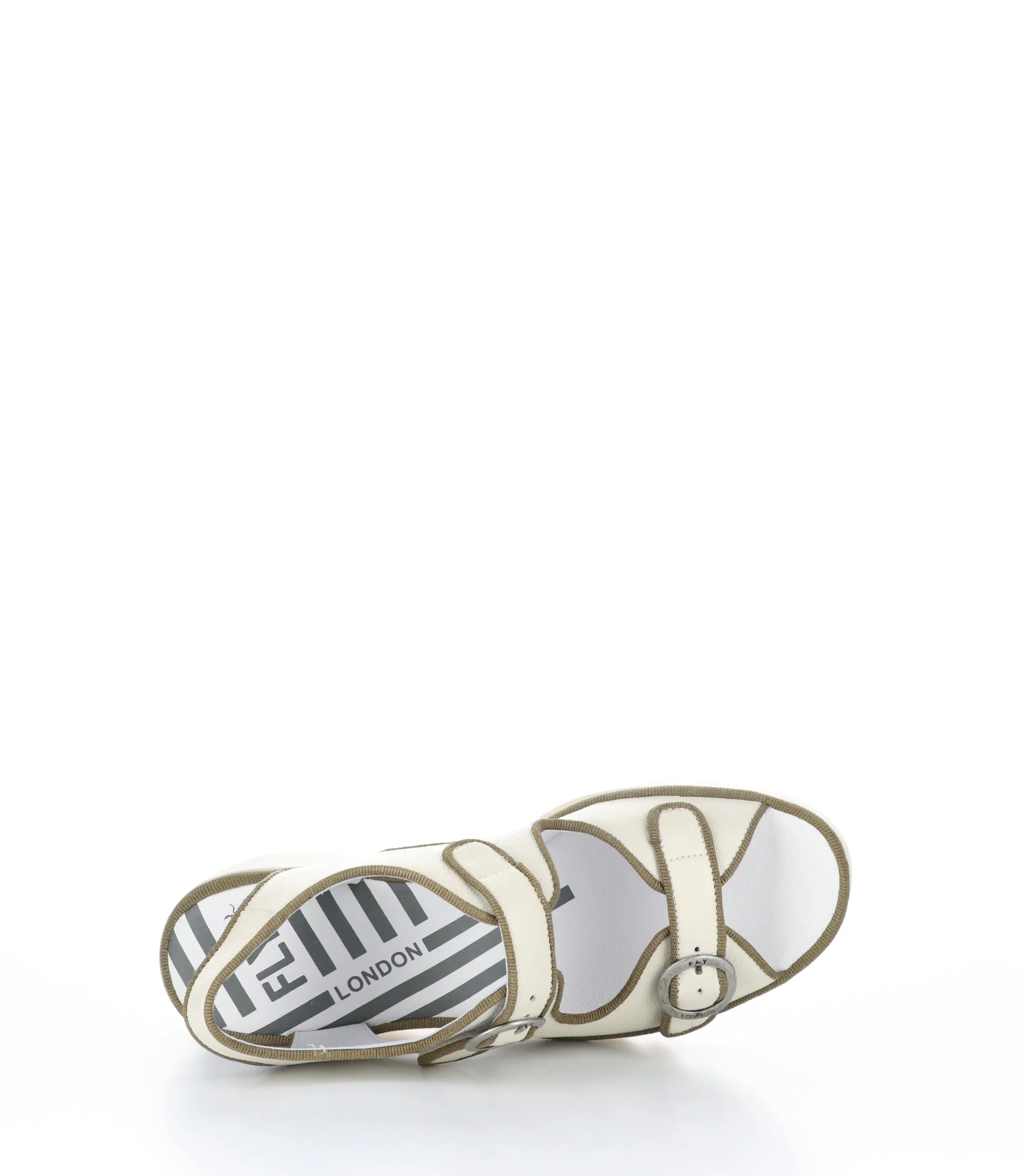 BARA355FLY OFF WHITE Wedge Sandals|BARA355FLY Chaussures �� Bout Rond in Blanc