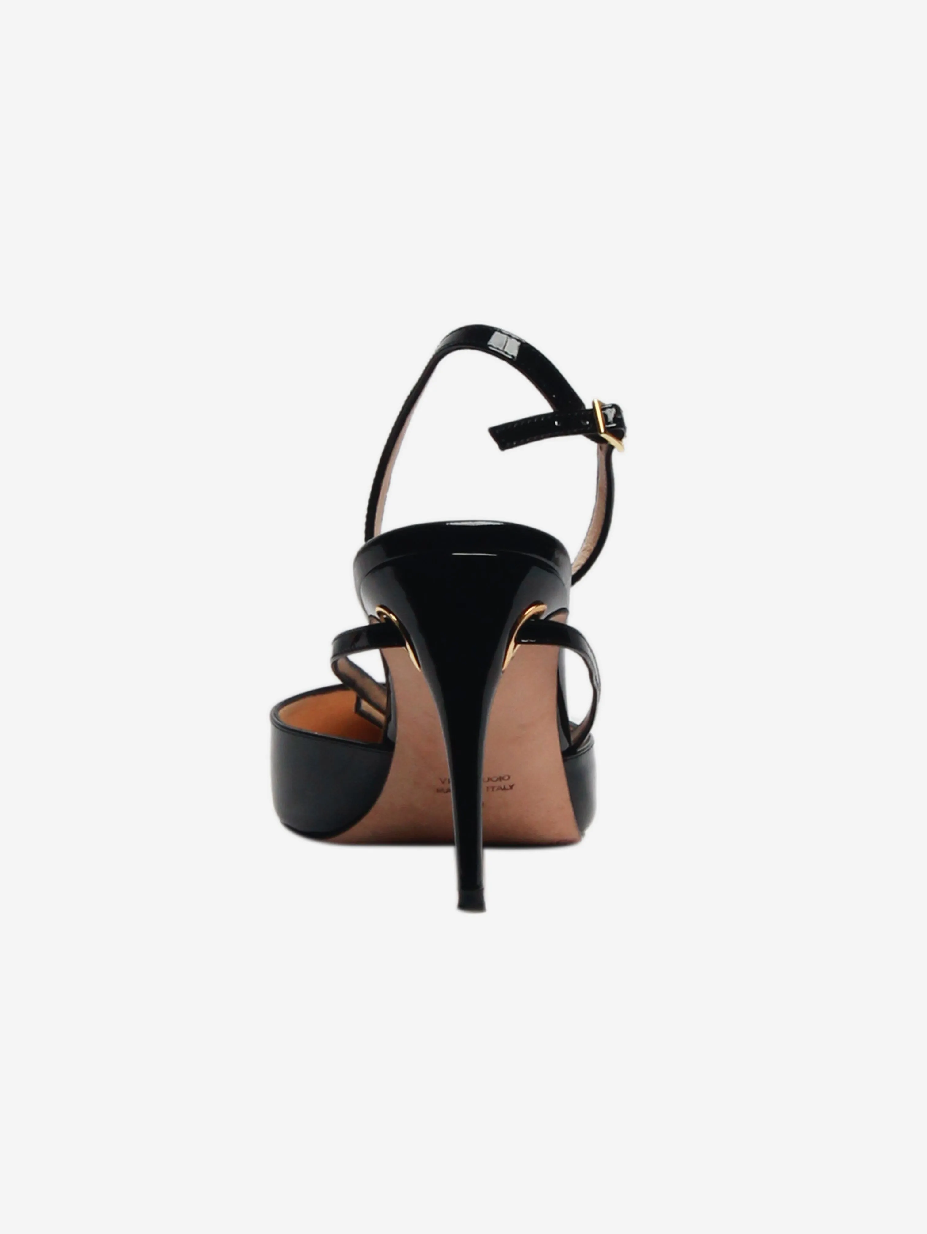 Black leather Vittorio slingback pumps - size EU 39