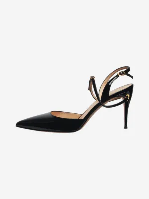 Black leather Vittorio slingback pumps - size EU 39
