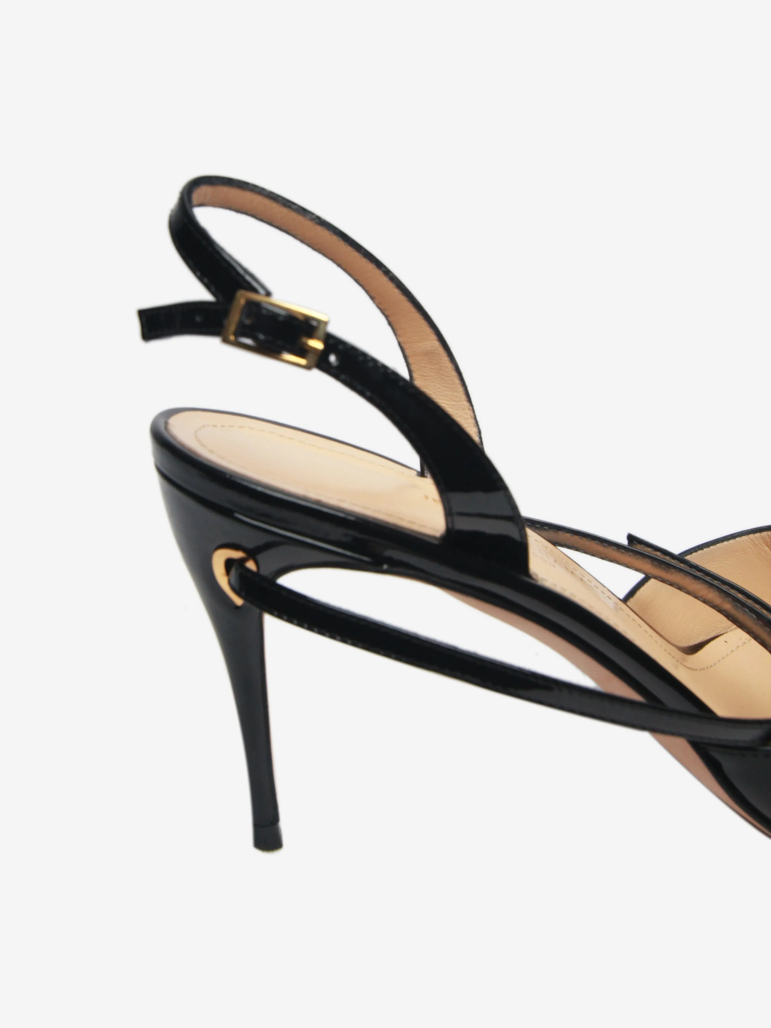 Black leather Vittorio slingback pumps - size EU 39