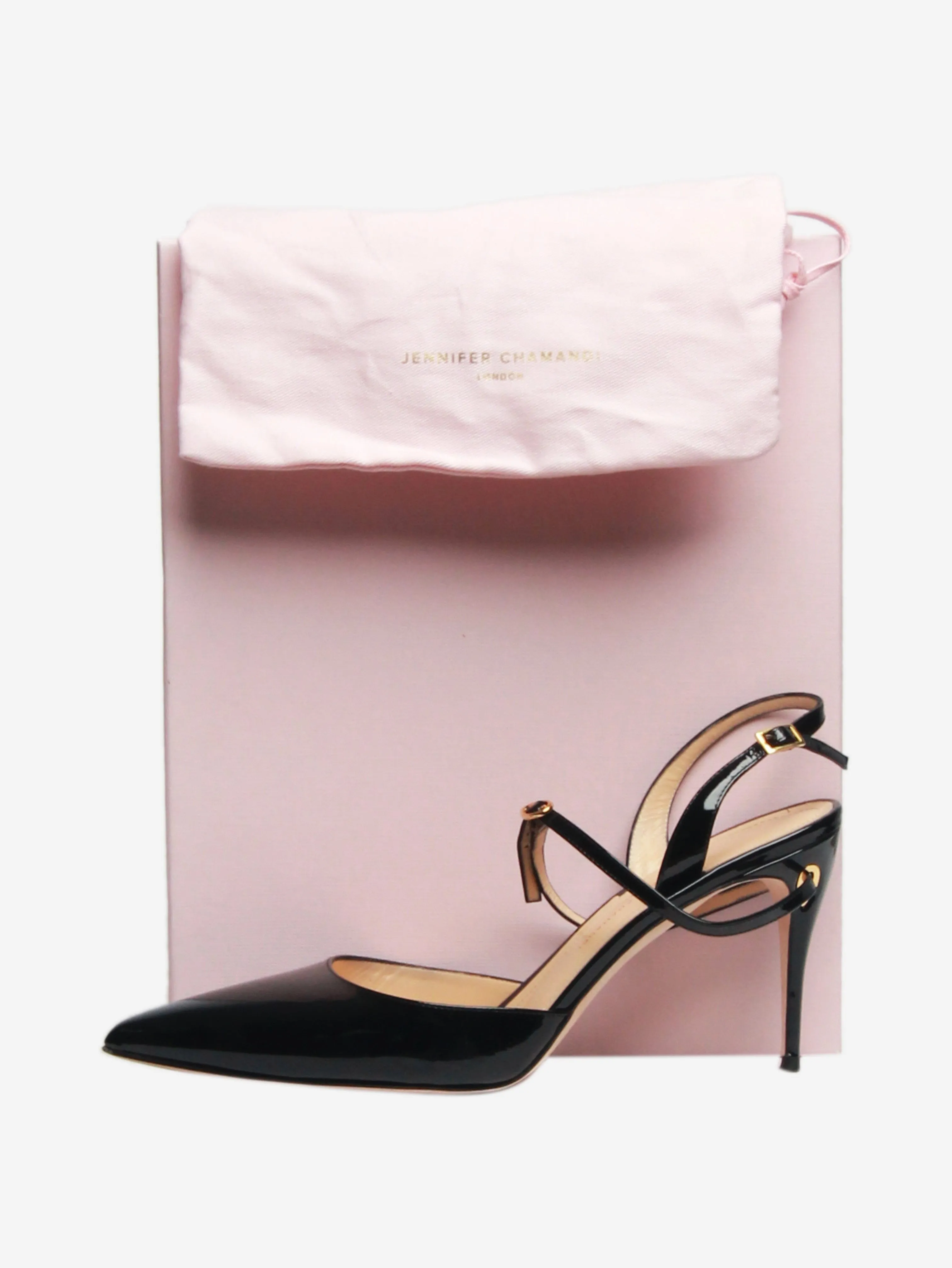 Black leather Vittorio slingback pumps - size EU 39