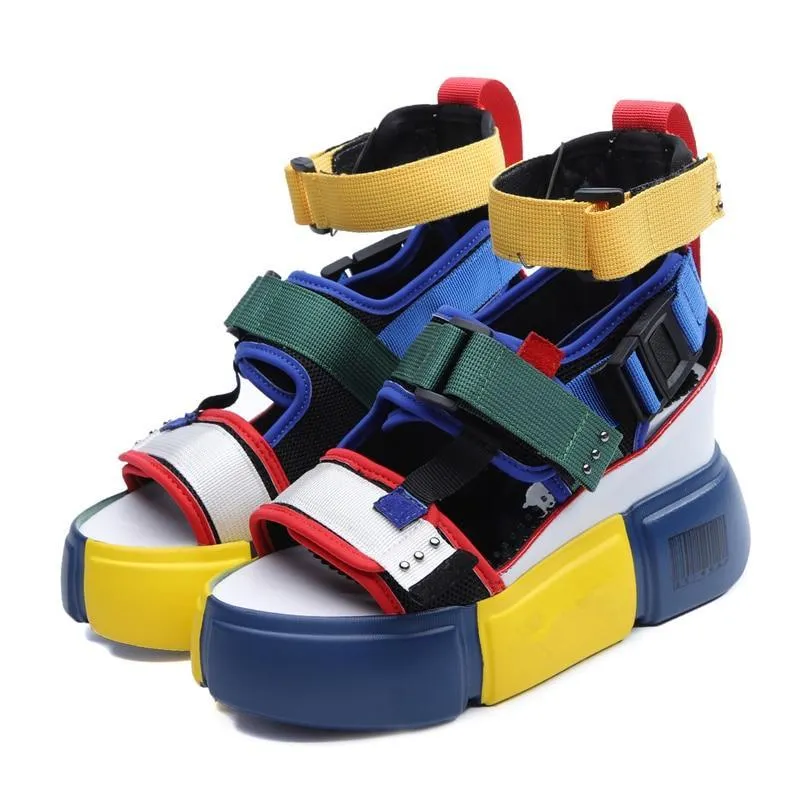 Blue Sandals Platform Women  Ladies Casual Shoes