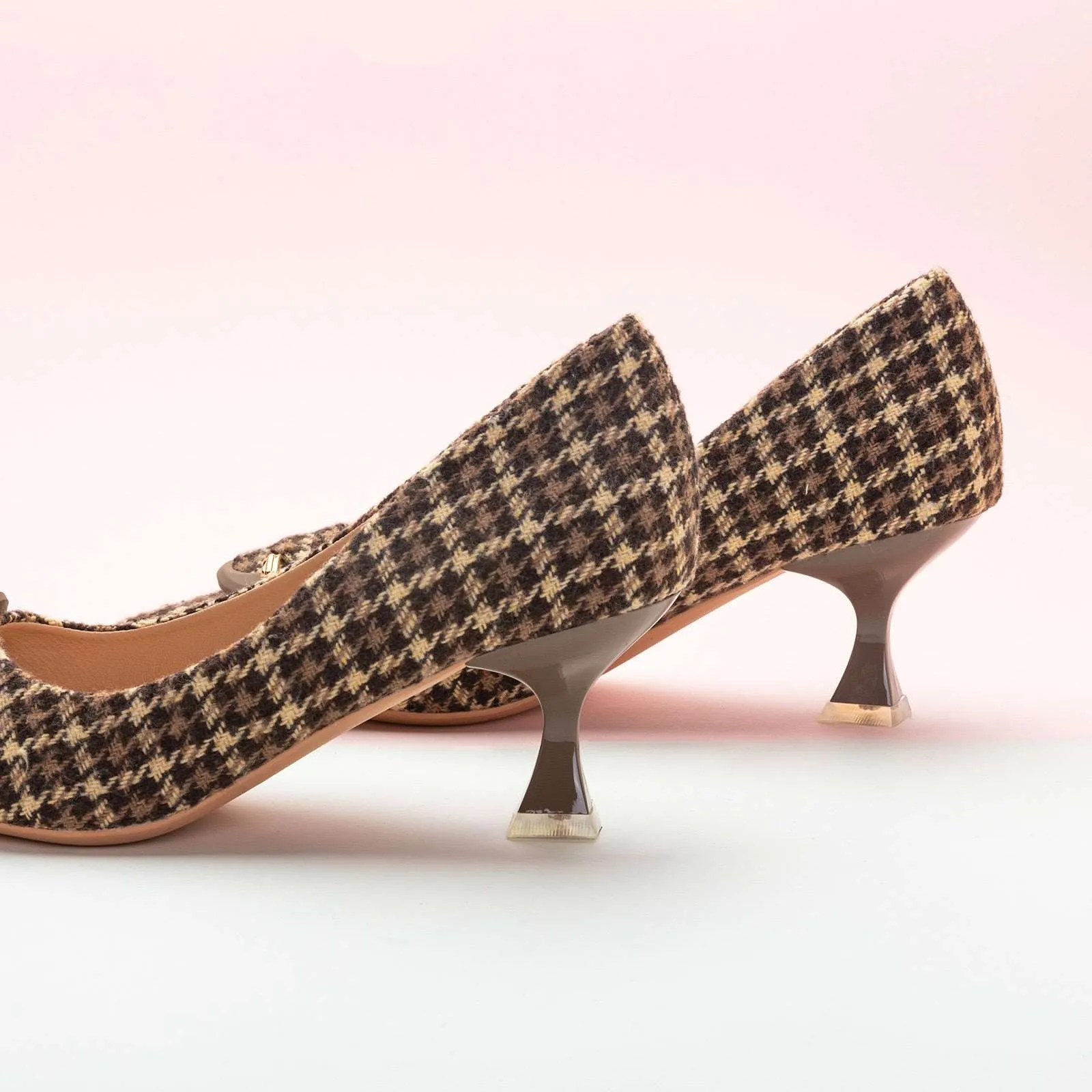 C Buckle Tweed Pumps (Olivia) Brown