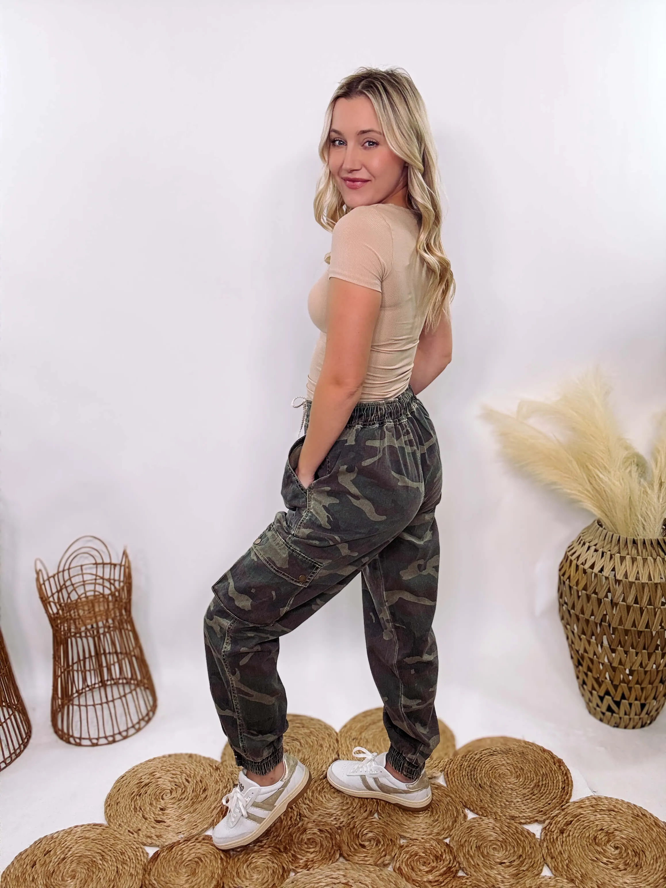 Camo Cargo Jogger Pants by POL
