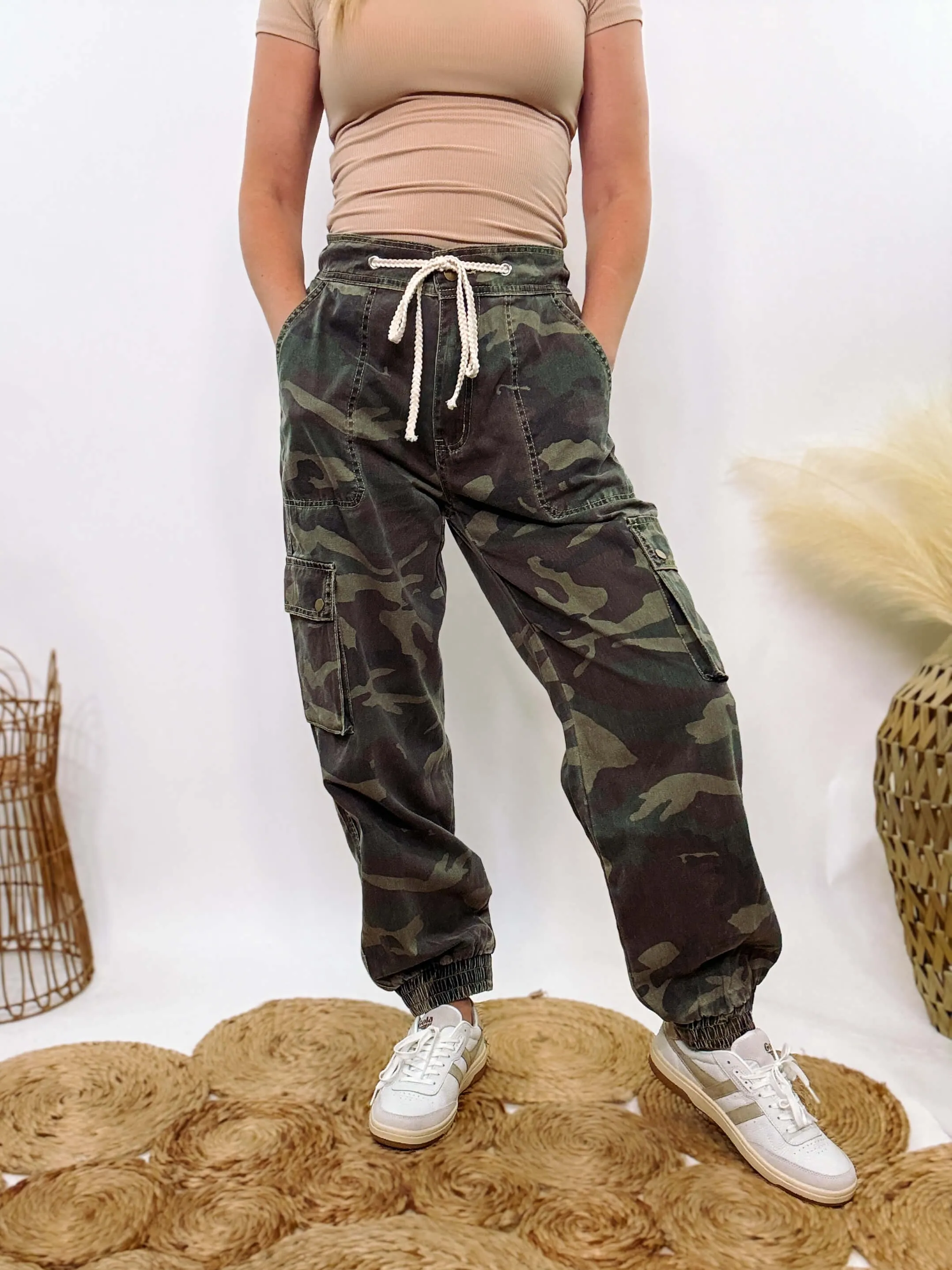 Camo Cargo Jogger Pants by POL