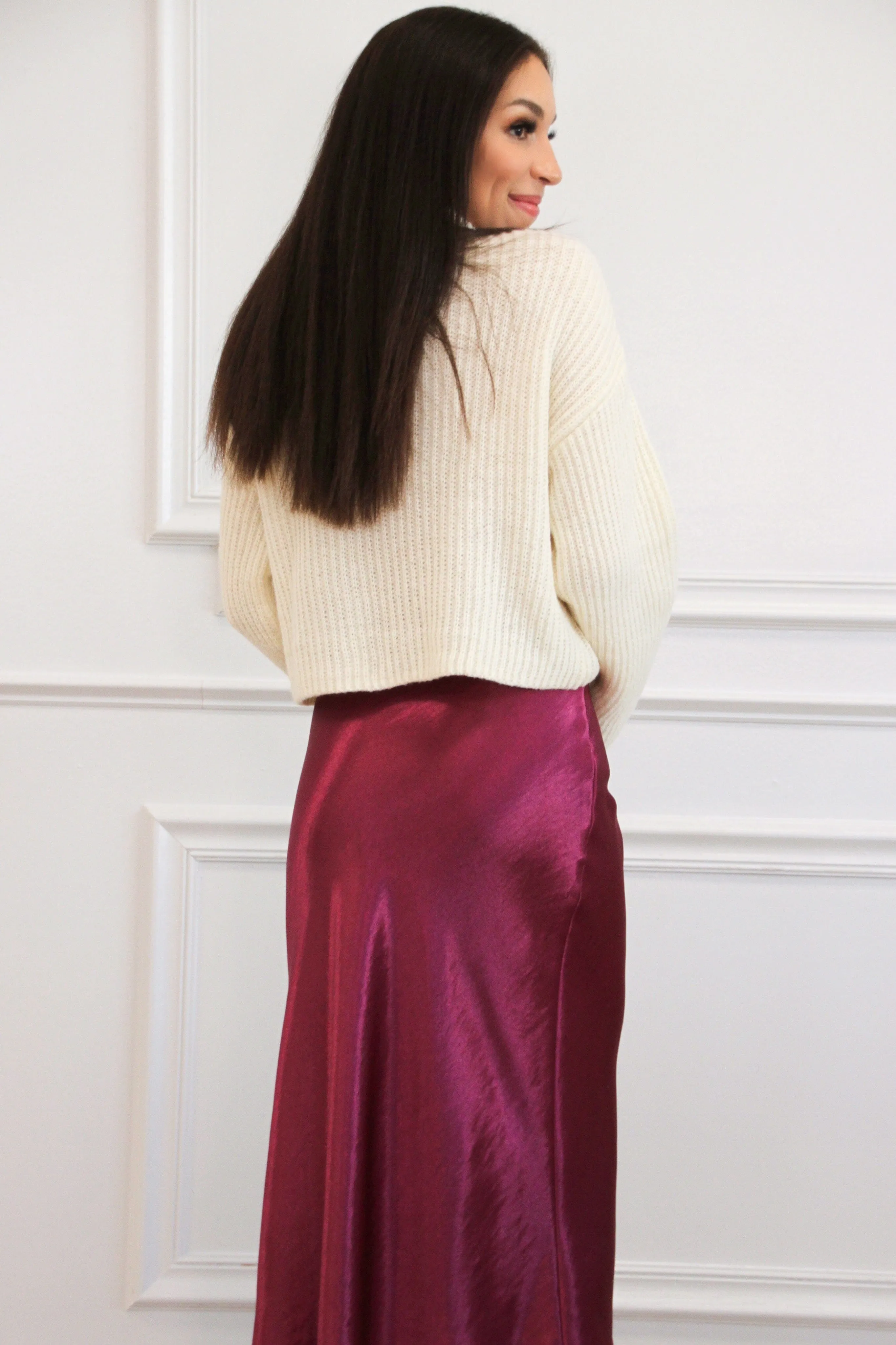 Chic Focus Turtleneck Sweater: Cream