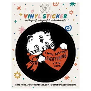 Destroy Cat Vinyl Sticker