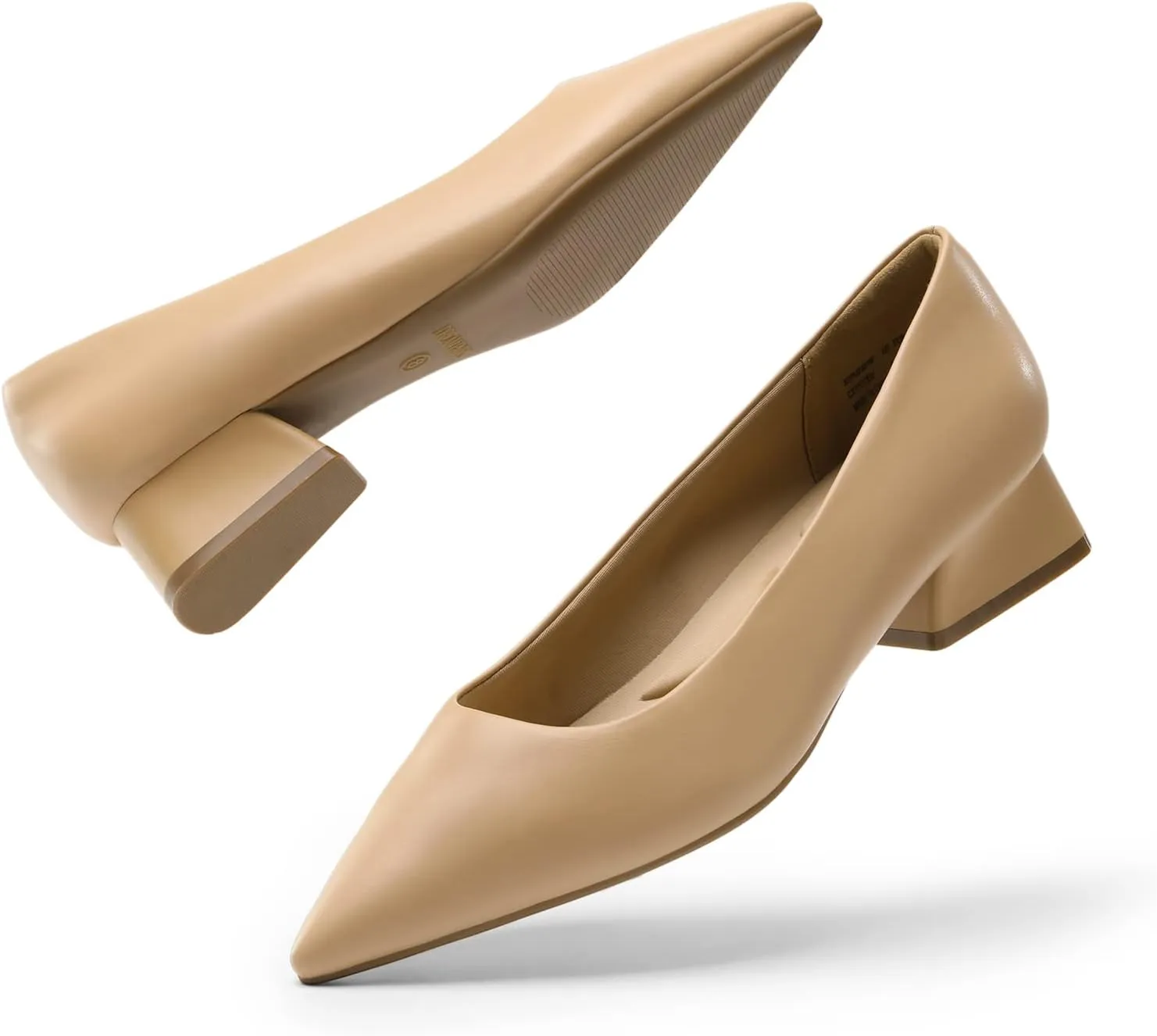 DREAM PAIRS Women's Chunky Heels Closed Toe Low Block Work Shoes Pointed Toe Dress Comfortable Wedding Pumps