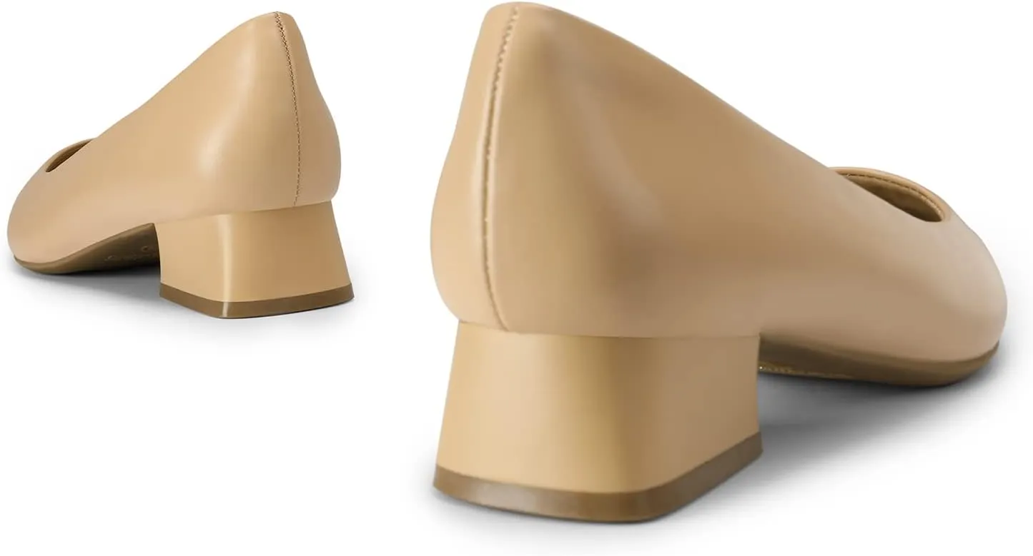 DREAM PAIRS Women's Chunky Heels Closed Toe Low Block Work Shoes Pointed Toe Dress Comfortable Wedding Pumps