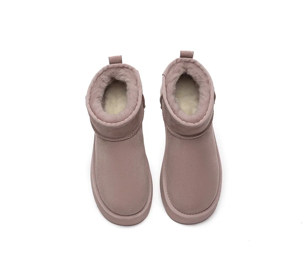 EVERAU® UGG Boots Sheepskin Wool Ankle Ultra Mini Platform