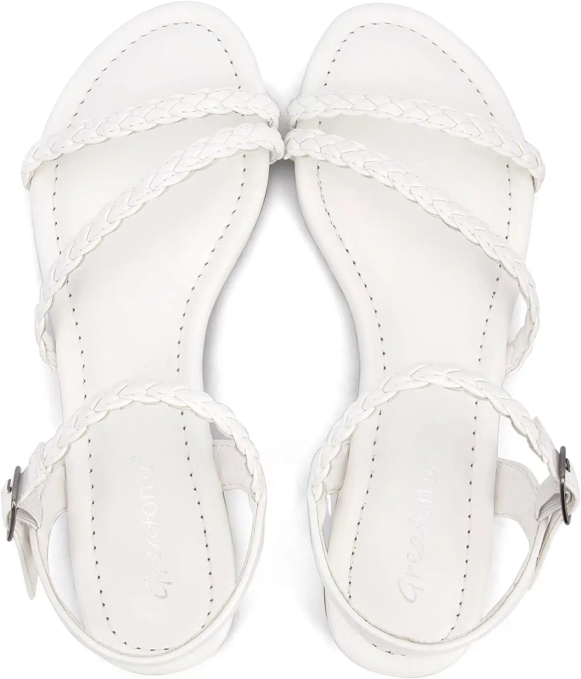 Greatonu Womens Flat Sandals Slip On Summer Gladiator Open Toe Braided Slingback Shoes