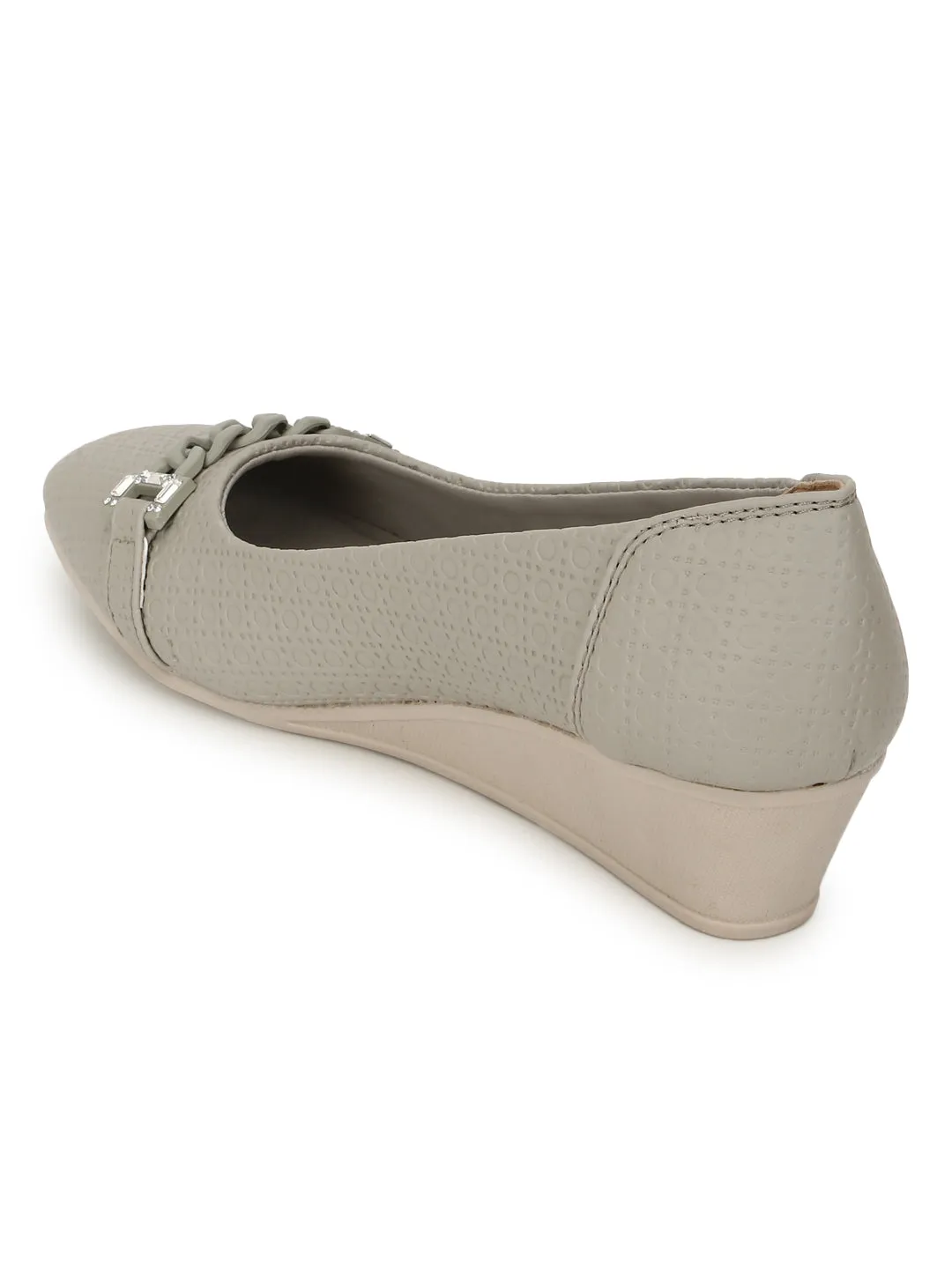 Grey PU Wedge Ballerina (TC-D08969-GRY)