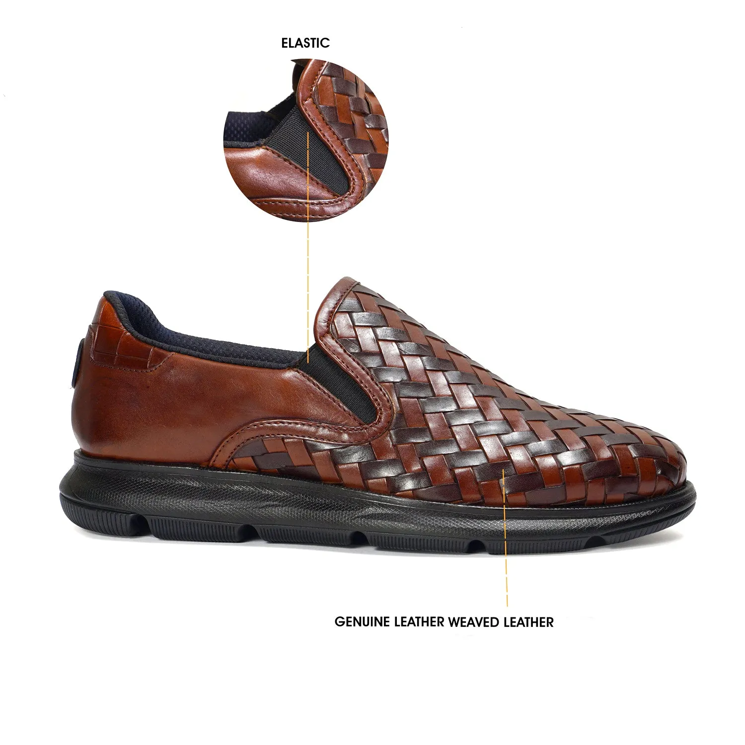 Tan Weaved Sneaker with Extra Light Weight Sole
