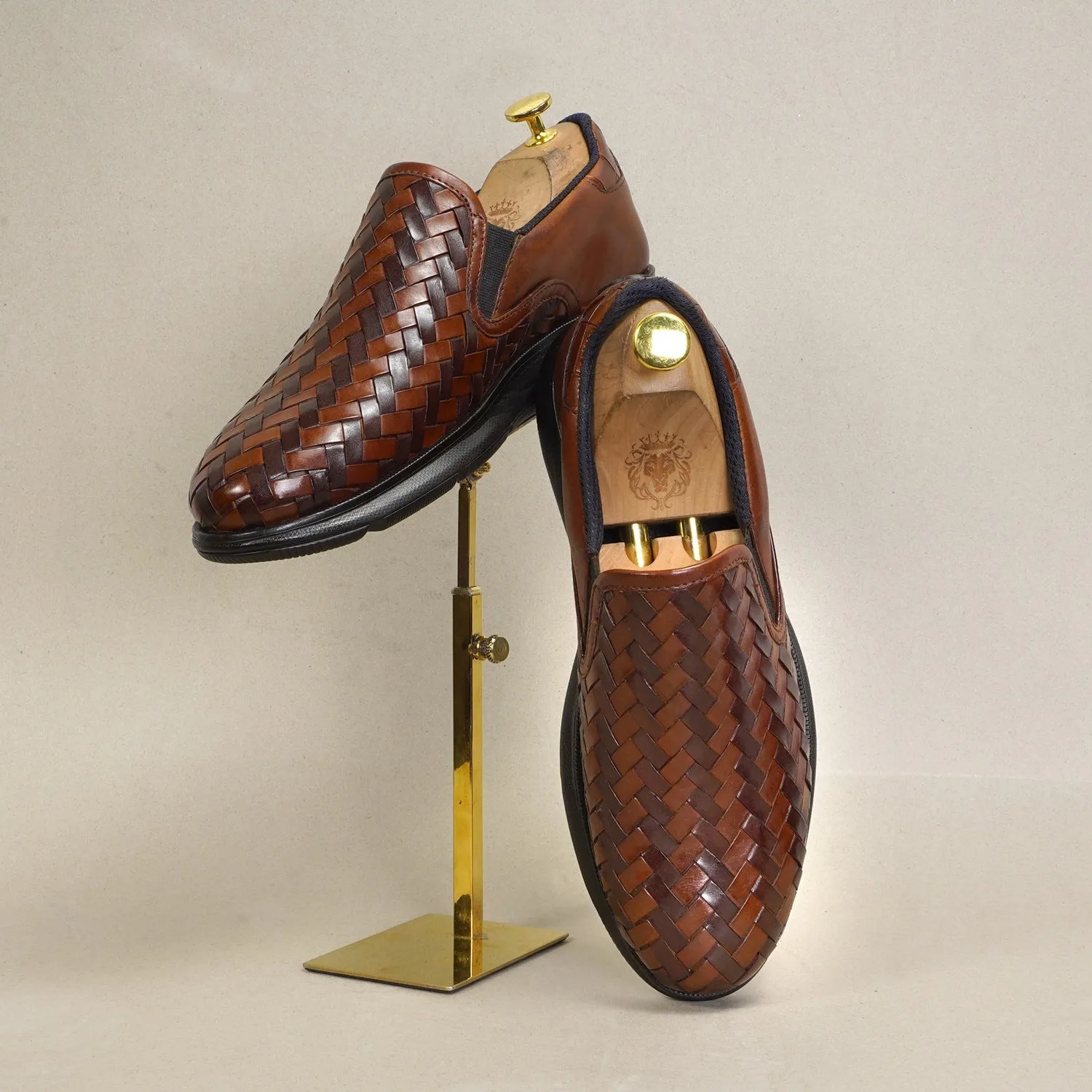 Tan Weaved Sneaker with Extra Light Weight Sole