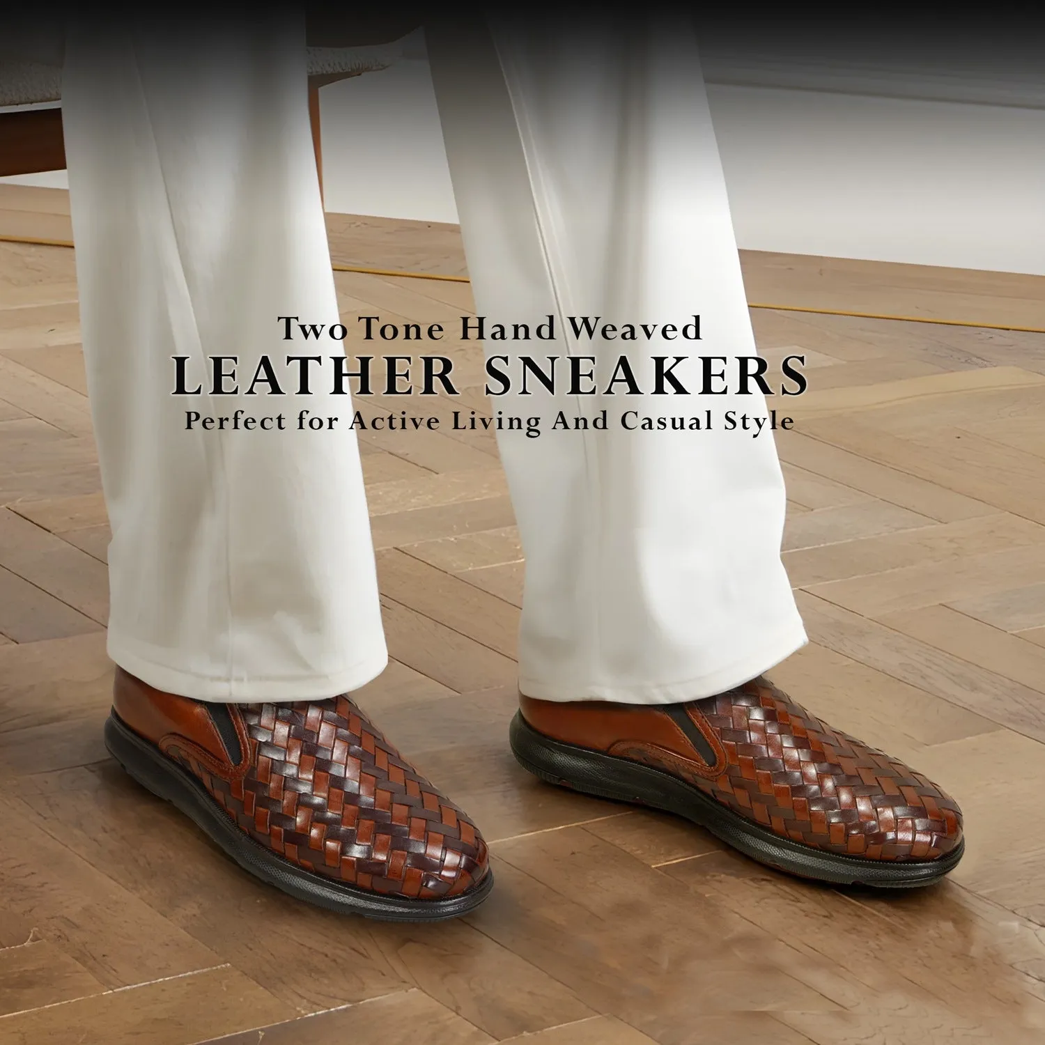 Tan Weaved Sneaker with Extra Light Weight Sole