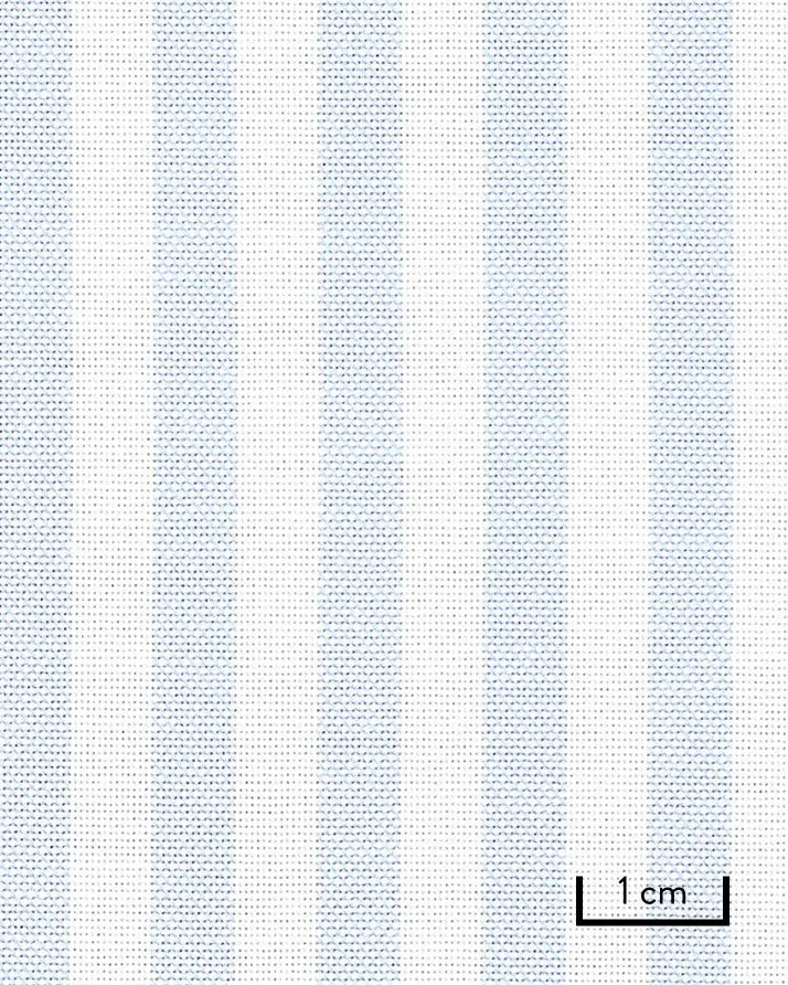 Thomas Mason Light Blue Wide Stripe Premium Oxford Cloth