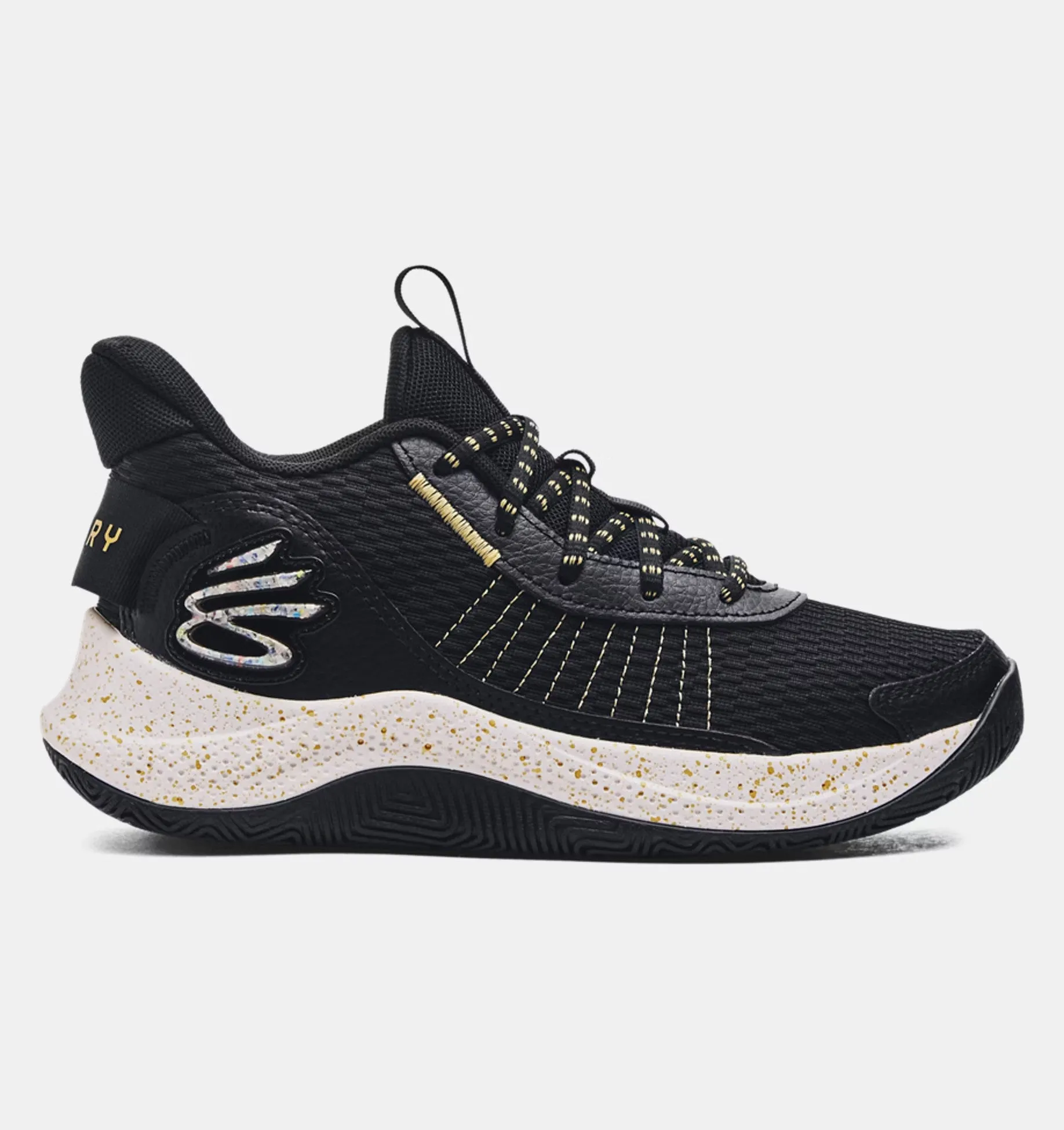 Under Armour Grade School Curry 3Z7 Basketball Shoes - Black / Metallic Gold