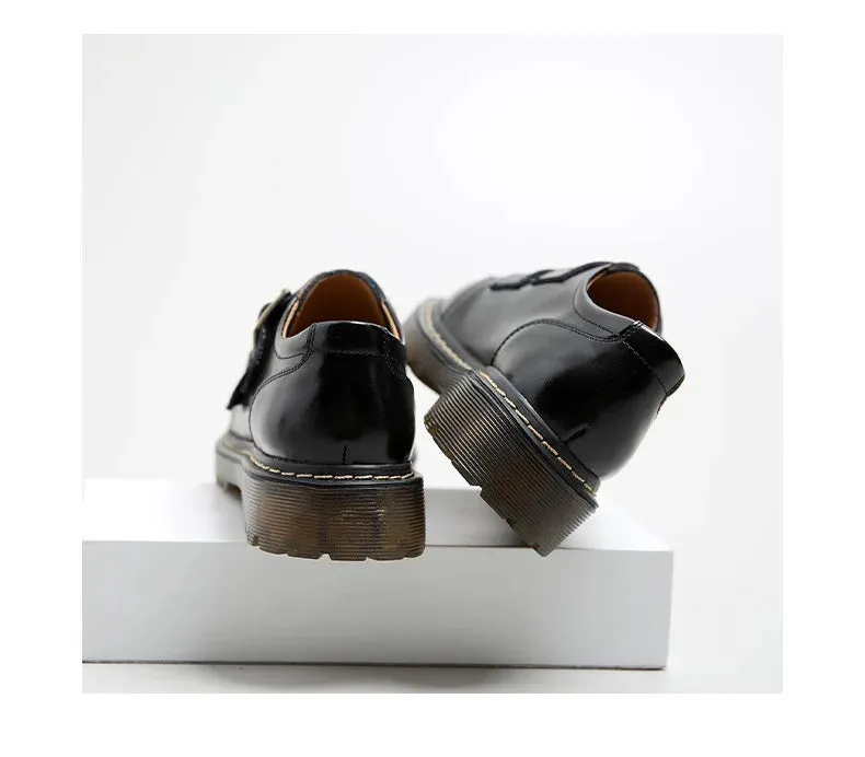 Women Flat Casual Loafers Shoe Ladies Flat Fashion Vintage British Leather Oxford Loafers Fashion Designer Leather Slip on Shoes