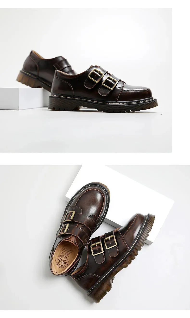 Women Flat Casual Loafers Shoe Ladies Flat Fashion Vintage British Leather Oxford Loafers Fashion Designer Leather Slip on Shoes