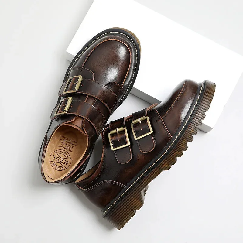 Women Flat Casual Loafers Shoe Ladies Flat Fashion Vintage British Leather Oxford Loafers Fashion Designer Leather Slip on Shoes