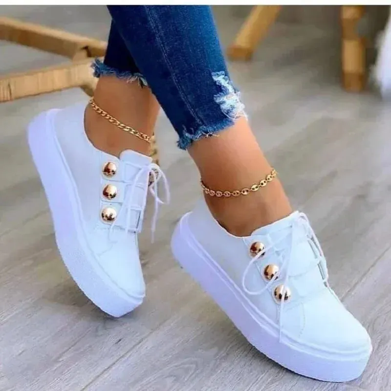 Women White Casual Sneakers Autumn Woman Leather Pu Fashion Vulcanized Shoes Female Platform Casual Shoes Zapatillas De Mujer