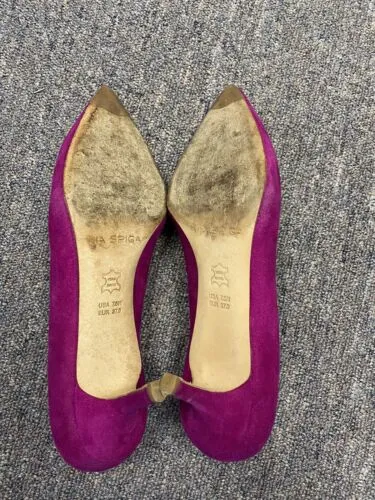 Women's VIA SPIGA Carola Fuschia Suede Pointed Toe Pumps  Sz: 7.5 