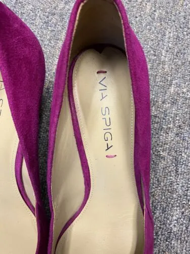 Women's VIA SPIGA Carola Fuschia Suede Pointed Toe Pumps  Sz: 7.5 