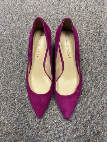 Women's VIA SPIGA Carola Fuschia Suede Pointed Toe Pumps  Sz: 7.5 